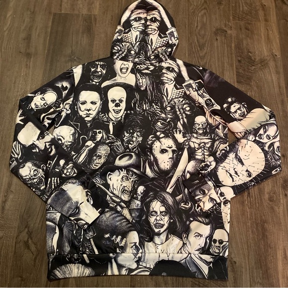 Horror hoodie 3D horror movie pullover Freddy Jason Exorcist Pennywise Chucky - Picture 3 of 5